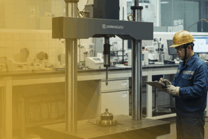 Teste de impacto Charpy em barra metálica para avaliar resistência à fratura